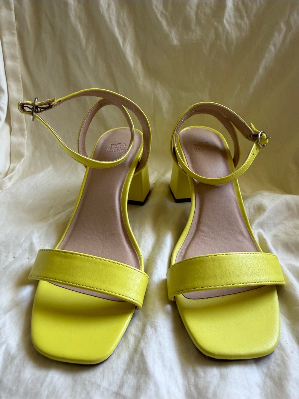 wild fable Yellow Ankle-Strap Block Heel Sandals